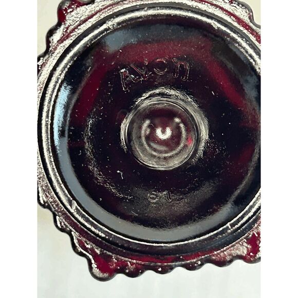 Avon 1876 Cape Cod Ruby Red Pedestal Mugs with Handle, Set of Four - Picture 3 of 5